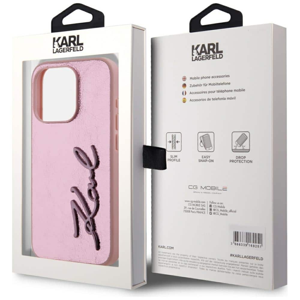 Karl Lagerfeld Metal Signature - θήκη για Apple iPhone 15 Pro Max - Ροζ - Image 8