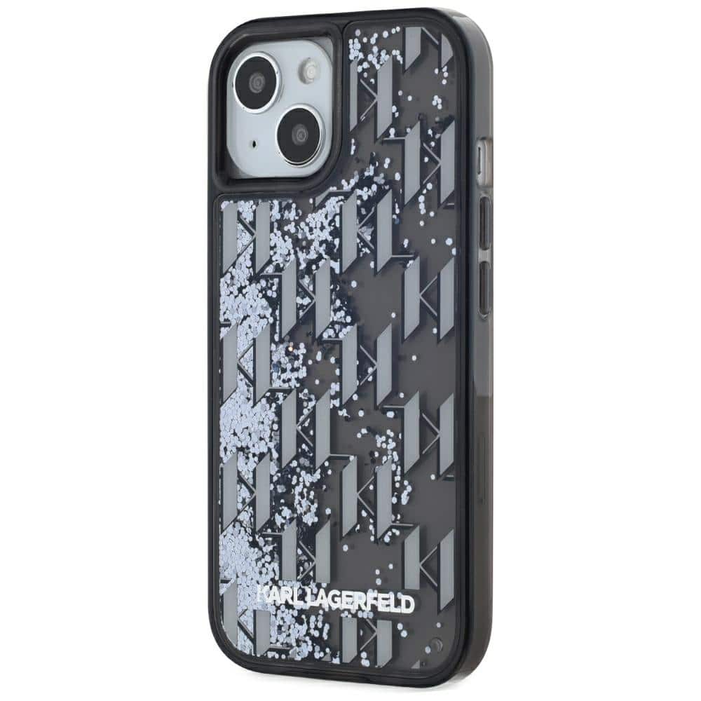 Karl Lagerfeld Liquide Glitter Monogram Gradient - θήκη για Apple iPhone 15 - Μαύρο - Image 2
