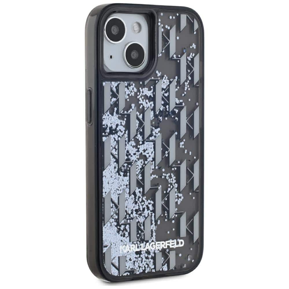 Karl Lagerfeld Liquide Glitter Monogram Gradient - θήκη για Apple iPhone 15 - Μαύρο - Image 4