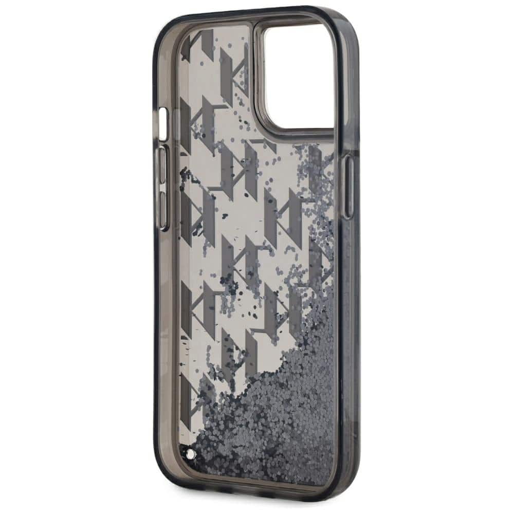 Karl Lagerfeld Liquide Glitter Monogram Gradient - θήκη για Apple iPhone 15 - Μαύρο - Image 7