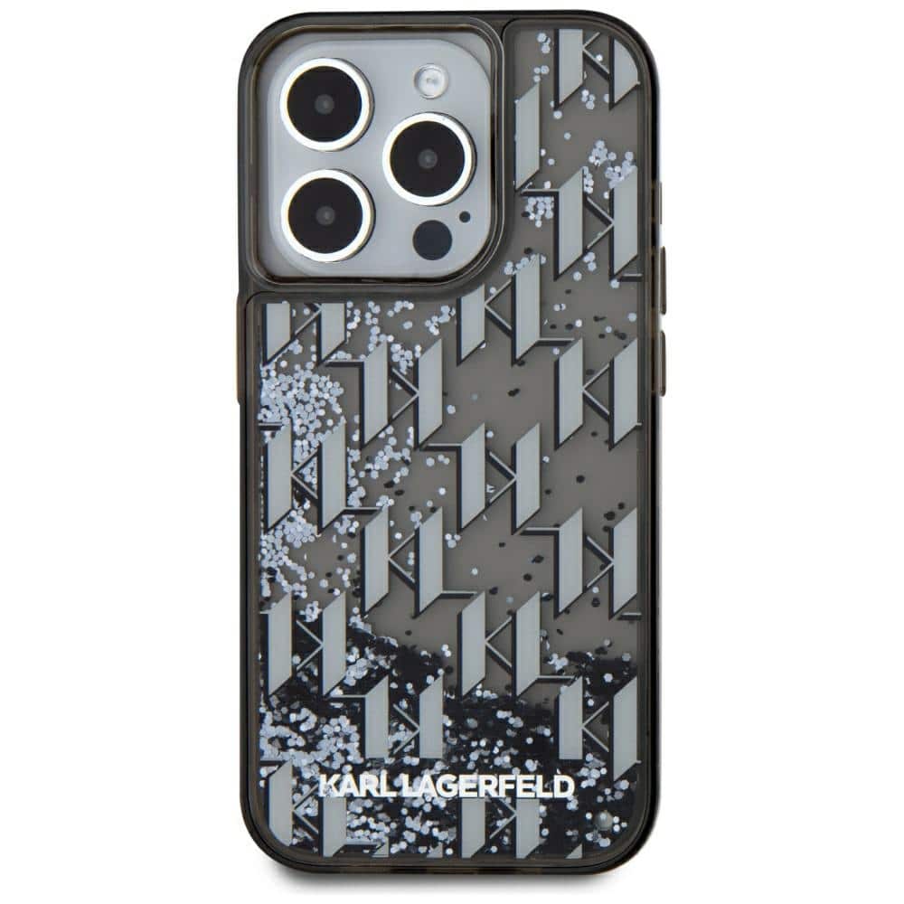 Karl Lagerfeld Liquide Glitter Monogram Gradient - θήκη για Apple iPhone 15 Pro Max - Μαύρο - Image 3