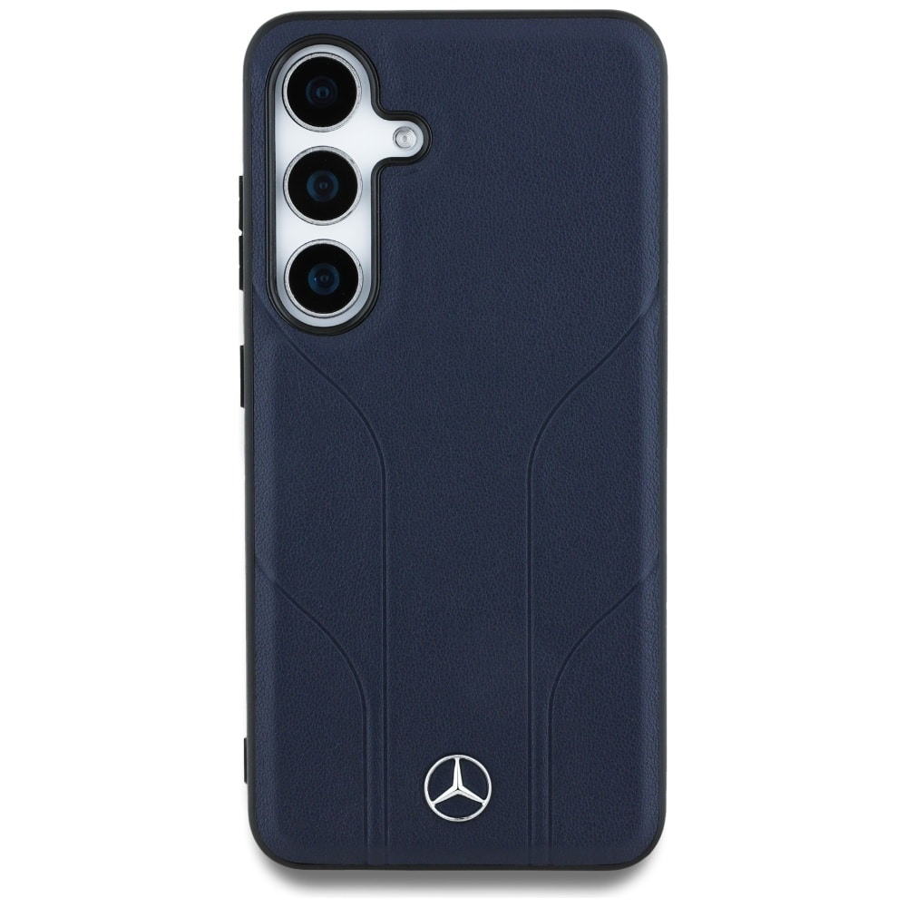 Mercedes Leather Debossed Lines - θήκη για Samsung Galaxy S25 - Μπλε - Image 3