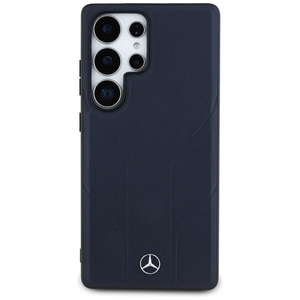 Mercedes Leather Debossed Lines - θήκη για Samsung Galaxy S25 Ultra - Μπλε - Image 3