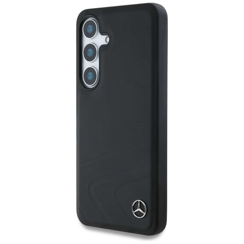 Mercedes Leather Horizontal Debossed Curves MagSafe Case for Samsung Galaxy S25 μαύρο - Image 2