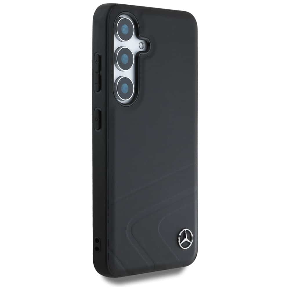 Mercedes Leather Horizontal Debossed Curves MagSafe Case for Samsung Galaxy S25 μαύρο - Image 4