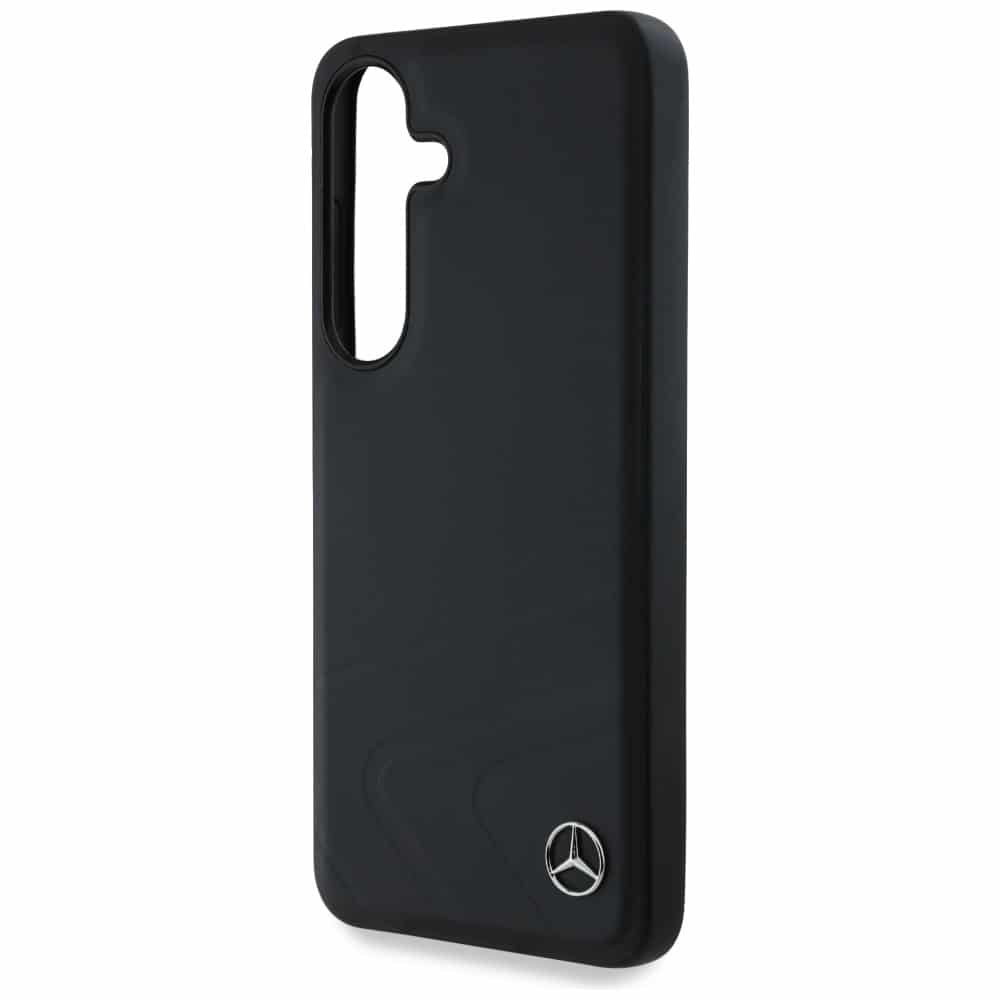 Mercedes Leather Horizontal Debossed Curves MagSafe Case for Samsung Galaxy S25 μαύρο - Image 6