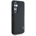 Mercedes Leather Curved Stitches - θήκη για Samsung Galaxy S25 - Μαύρο - Image 4