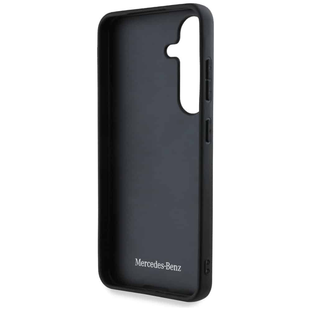 Mercedes Leather Curved Stitches - θήκη για Samsung Galaxy S25 - Μαύρο - Image 7