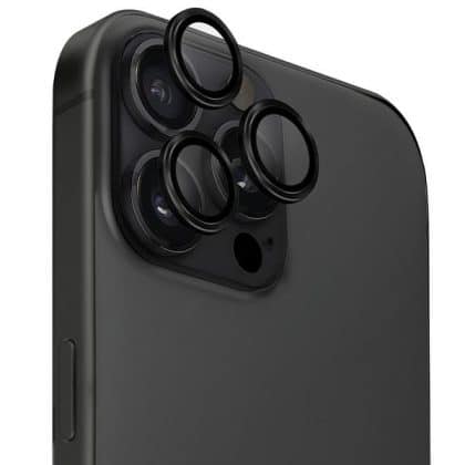 UNIQ Optix Aluminium Camera LensProtector iPhone 16 Pro 6.3" / 16 Pro Max 6.9" midnight black szkło