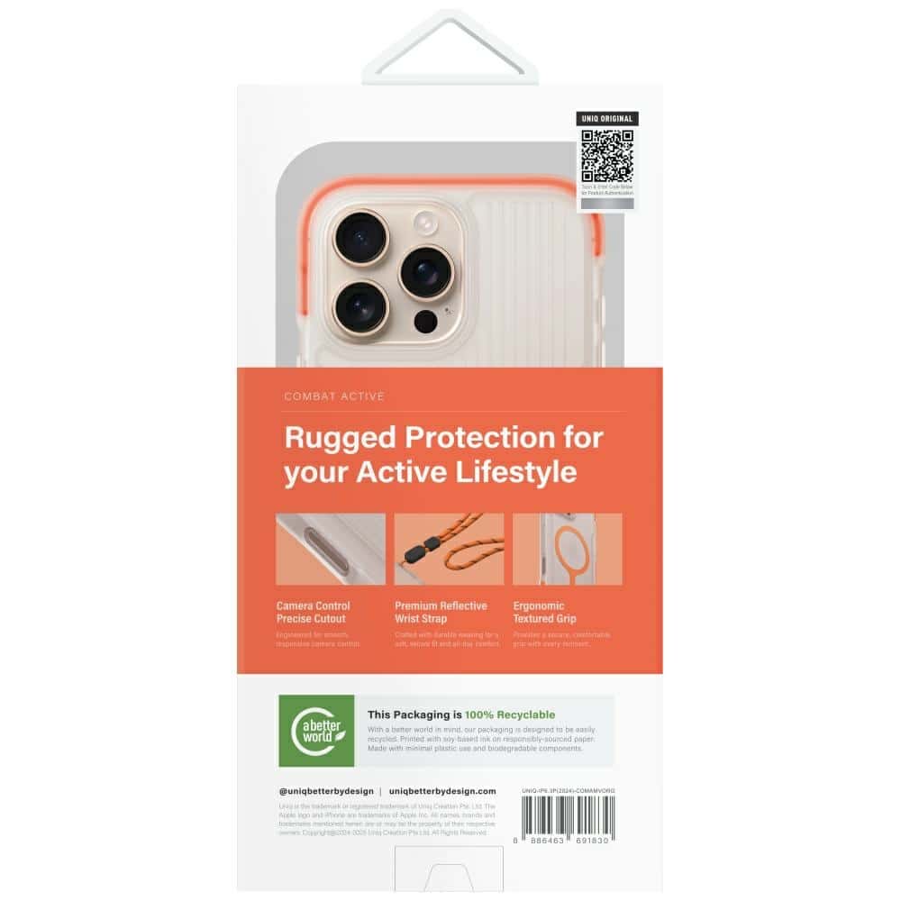 UNIQ Combat Active Magclick Charging - θήκη για Apple iPhone 16 Pro - Πορτοκαλί - Image 6