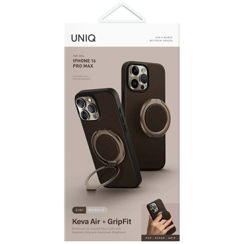 UNIQ Keva Air Magclick Charging GripFit - θήκη για Apple iPhone 16 Pro Max - Καφέ - Image 7