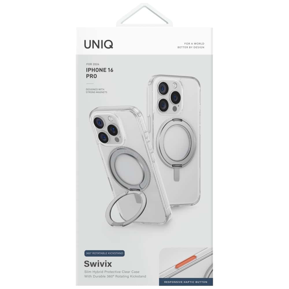 UNIQ Swivix 360 Περιστρεφόμενη Βάση στήριξης - θήκη για Apple iPhone 16 Pro - Διάφανο - Image 4
