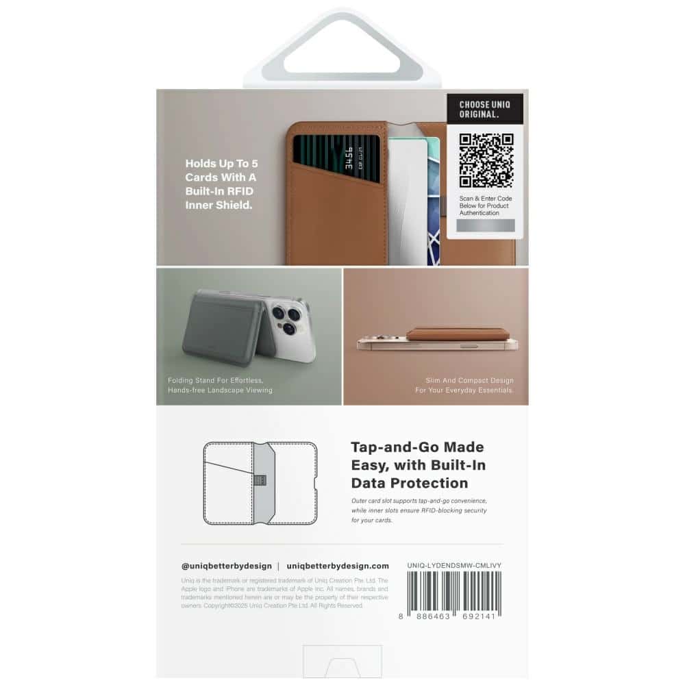 Magnetic RFID wallet UNIQ Lyden DS stand phone caramel - Image 5