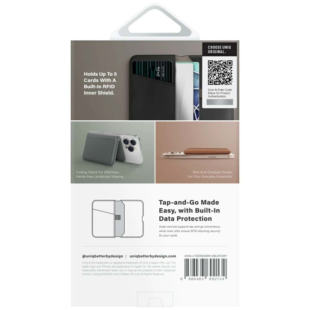 Magnetic RFID wallet UNIQ Lyden DS stand phone black - Image 5
