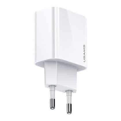 USAMS Ład. siec. 1xUSB-C T34 20W 5V-3A (μόνο κεφαλή) PD3.0 Fast Charging λευκό CC118TC01 (US-CC118)