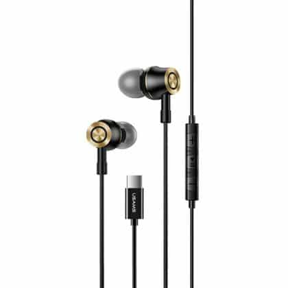USAMS Słuchawki stereo EP-43 metalUSB-C μαύρο/black HSEP4301