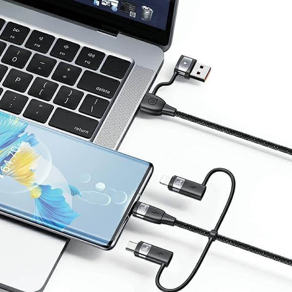 USAMS Καλώδιο U85 2xUSB-C/USB/Micro-USB/Lightning 6w1 2m 100W PD Fast Charge μωβ SJ646USB02 (US-SJ646) - Image 5