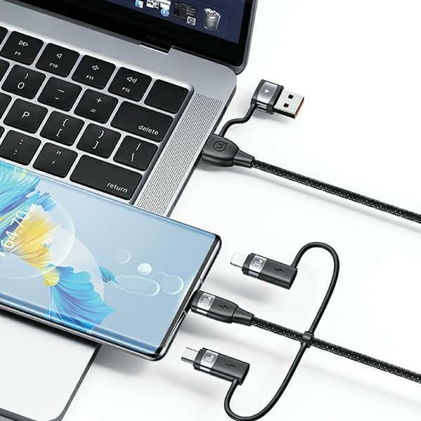 USAMS Καλώδιο U85 2xUSB-C/USB/Micro-USB/Lightning 6w1 1,2m 100W PD Fast Charge μαύρο/black SJ645USB01 (US-SJ645) - Image 5
