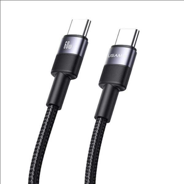 USAMS Καλώδιο USB-C na USB-C 3A 1,2mpleciony SJ724ZJ01 (US-SJ724) Μαύρο - Image 2