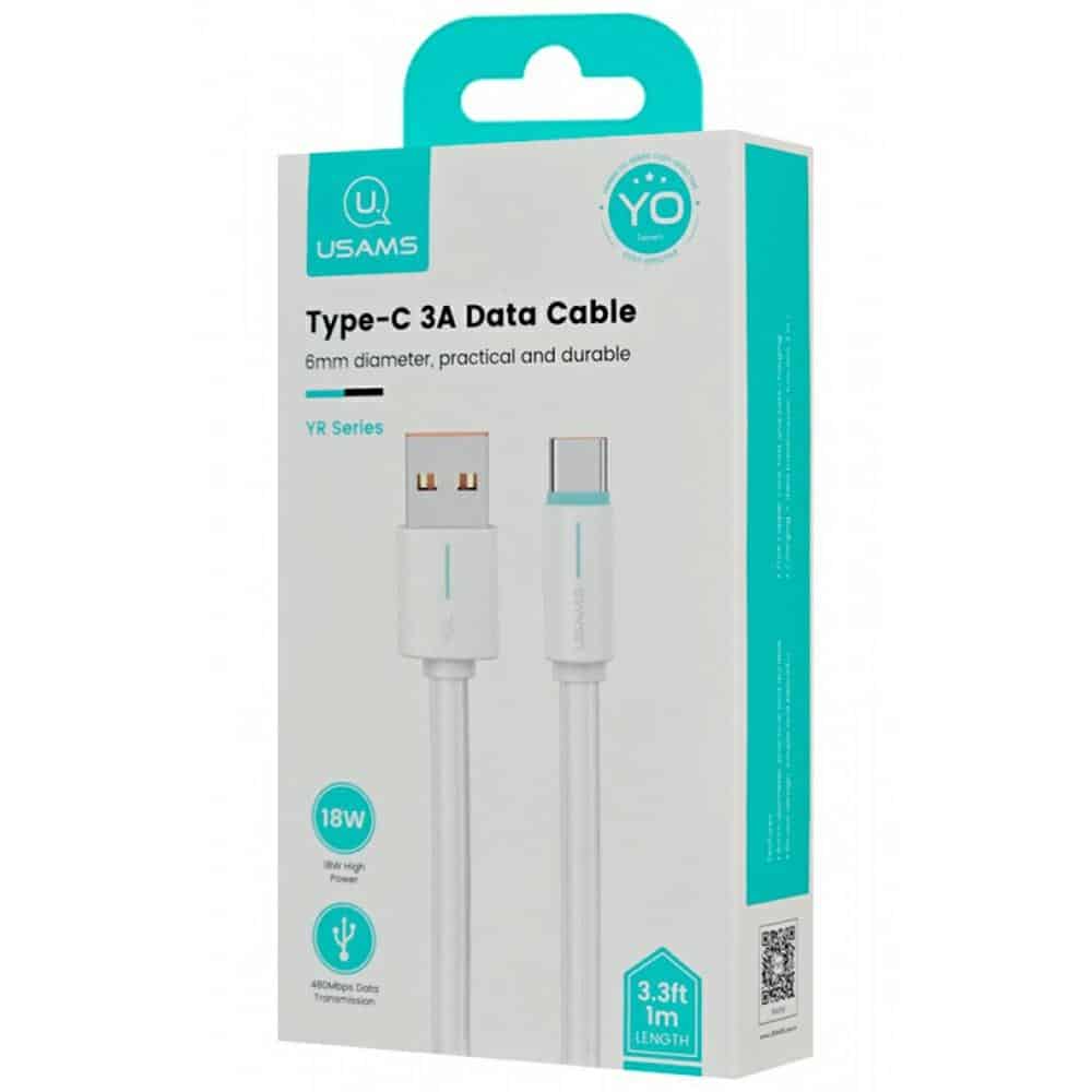 USAMS Καλώδιο USB-C 3A YU Series 1m USB-C/USB-A SJ732USB02 (US-SJ732) λευκό - Image 2