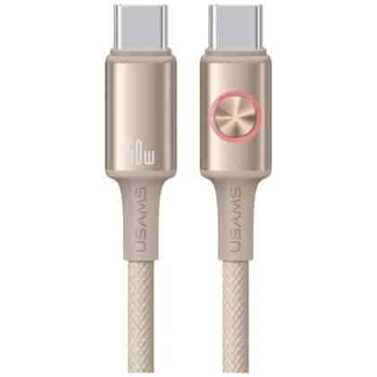 Καλώδιο USAMS Huan Series SJ752 60W USB-C σε USB-C 1,2 m τιτάνιο