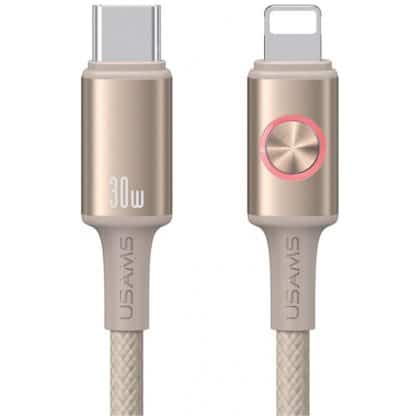 Καλώδιο USAMS Huan Series SJ753 30W USB-C σε Lightning 1,2 m τιτάνιο
