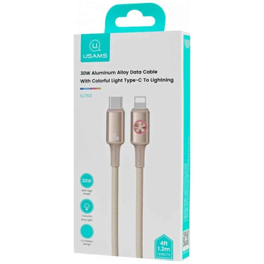 Καλώδιο USAMS Huan Series SJ753 30W USB-C σε Lightning 1,2 m τιτάνιο - Image 3