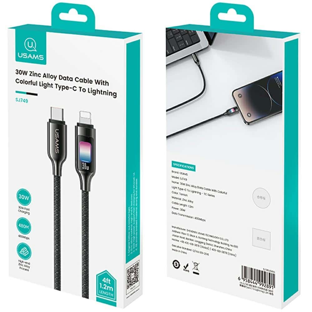 Καλώδιο USAMS TC Series SJ749 30W USB-C σε Lightning 1,2 m tarnish - Image 7