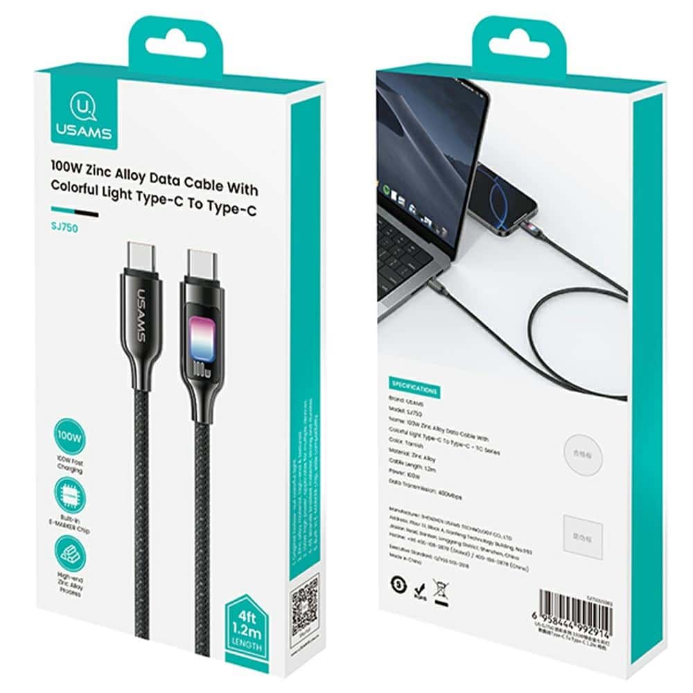 Καλώδιο USAMS TC Series SJ750 100W USB-C σε USB-C 1,2 m tarnish - Image 6