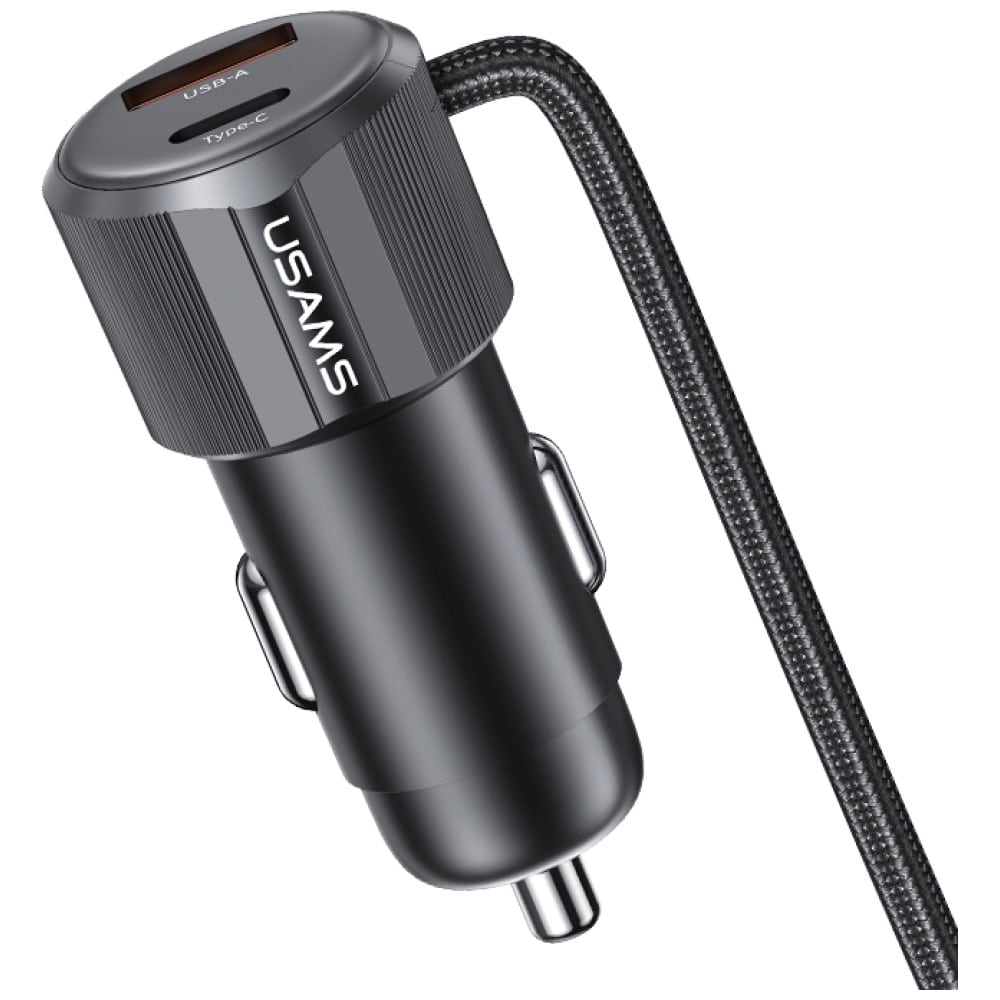Φορτιστής αυτοκινήτου USAMS YT Series CC287 66W 1xUSB-A 1xUSB-C + καλώδιο 2 σε 1 USB-C/Lightning tarnish - Image 3
