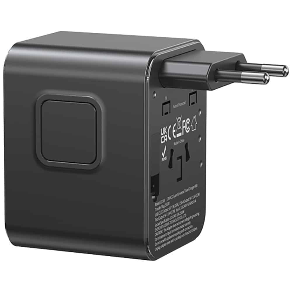 Travel Charger Adapter USAMS CC308 2xUSB-C 17W 4in1 US/AU/EU/UK μαύρο - Image 2