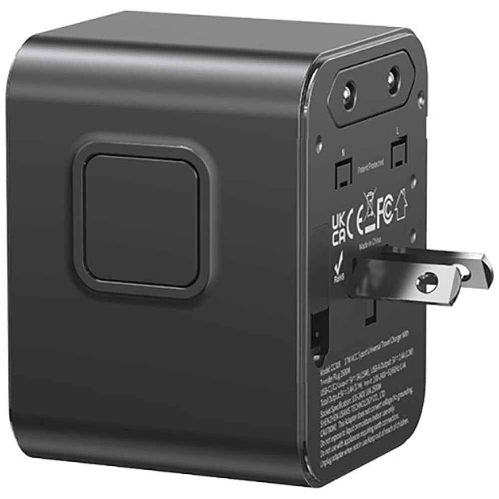 Travel Charger Adapter USAMS CC308 2xUSB-C 17W 4in1 US/AU/EU/UK μαύρο - Image 3
