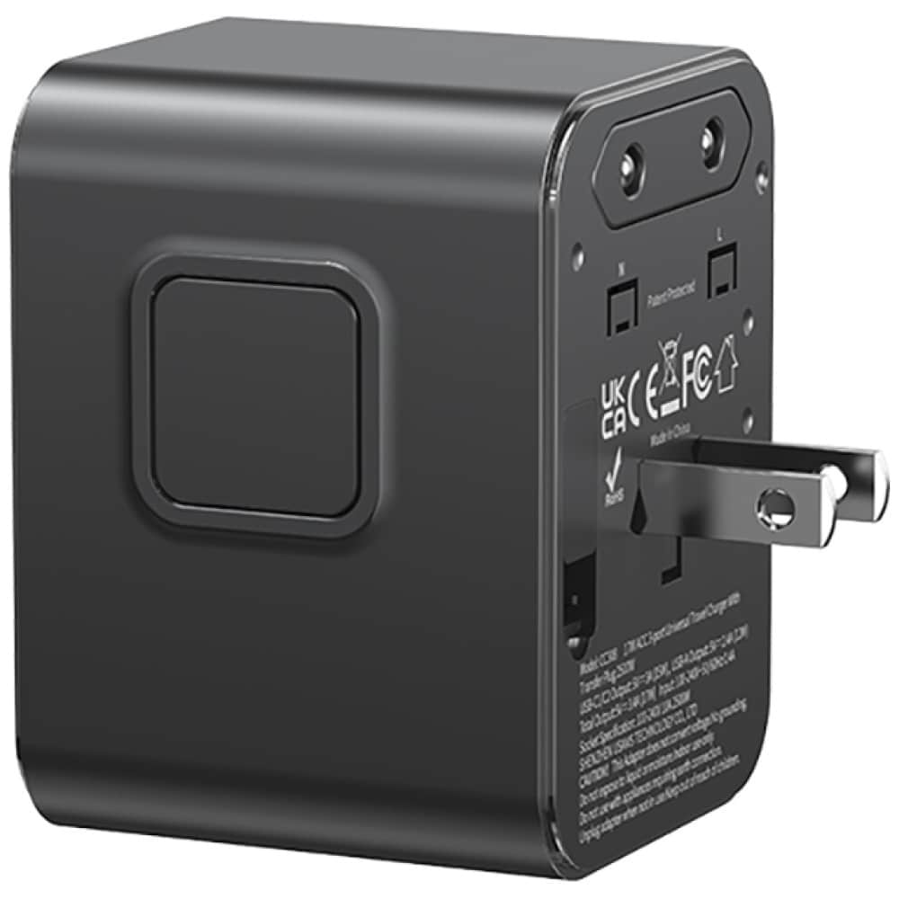 Travel Charger Adapter USAMS CC308 2xUSB-C 17W 4in1 US/AU/EU/UK μαύρο - Image 5