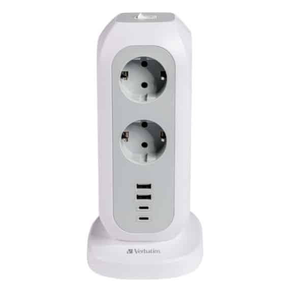 Verbatim Vertical Power Strip 15W 11xAC EU/2xUSB-C/2xUSB-A 2m EUPT-01 λευκό 49547 - Image 3