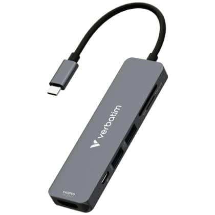 Hub Verbatim USB-C/HDMI/USB-A 3.2/USB-A 2.0/SD/microSD αλουμινίου 32156