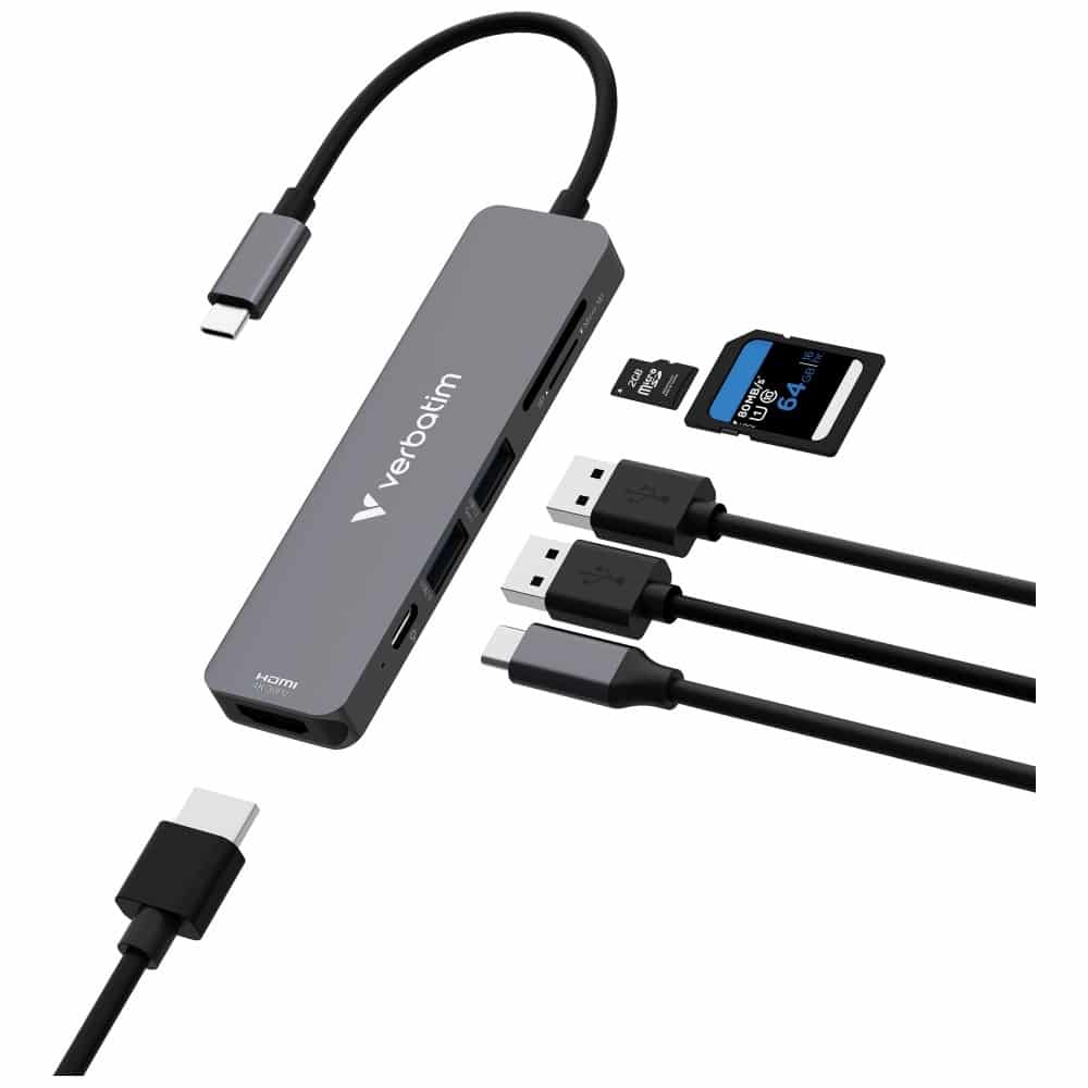 Hub Verbatim USB-C/HDMI/USB-A 3.2/USB-A 2.0/SD/microSD αλουμινίου 32156 - Image 6