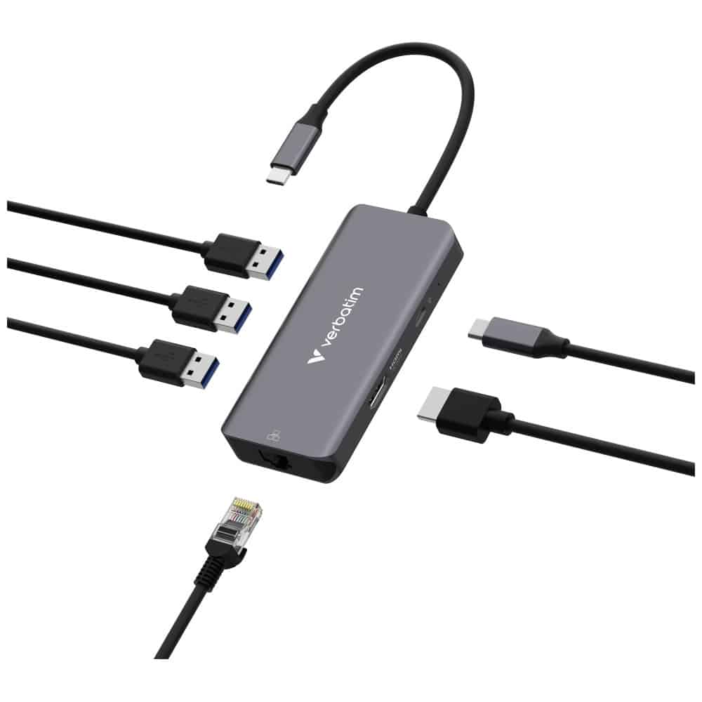 Hub Verbatim USB-C/HDMI/3xUSB-A 3.2/RJ45 αλουμινίου 32157 - Image 6