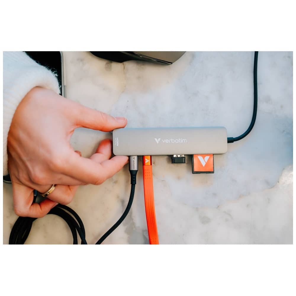 Hub Verbatim HDMI/USB-C 3.2/USB-C/2xUSB-A 3.2/SD/microSD αλουμινίου 32158 - Image 13