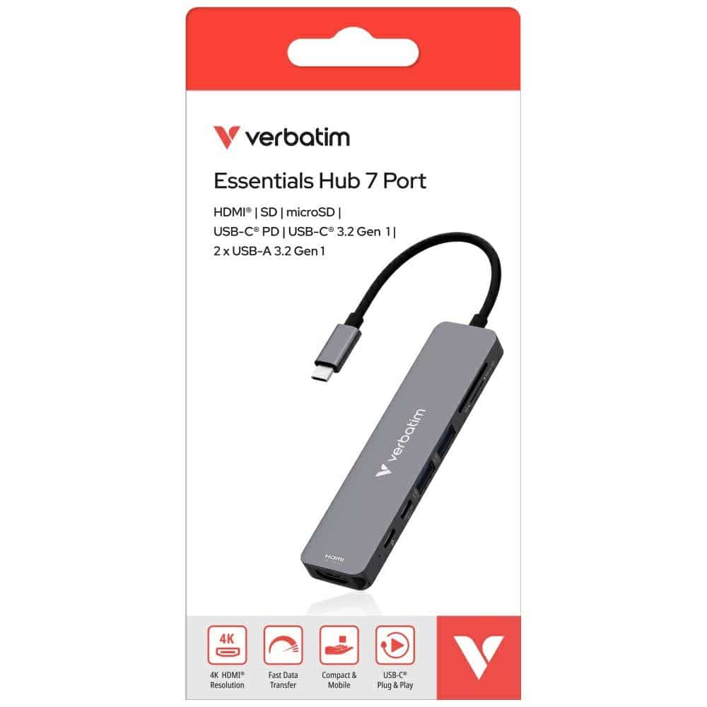 Hub Verbatim HDMI/USB-C 3.2/USB-C/2xUSB-A 3.2/SD/microSD αλουμινίου 32158 - Image 15