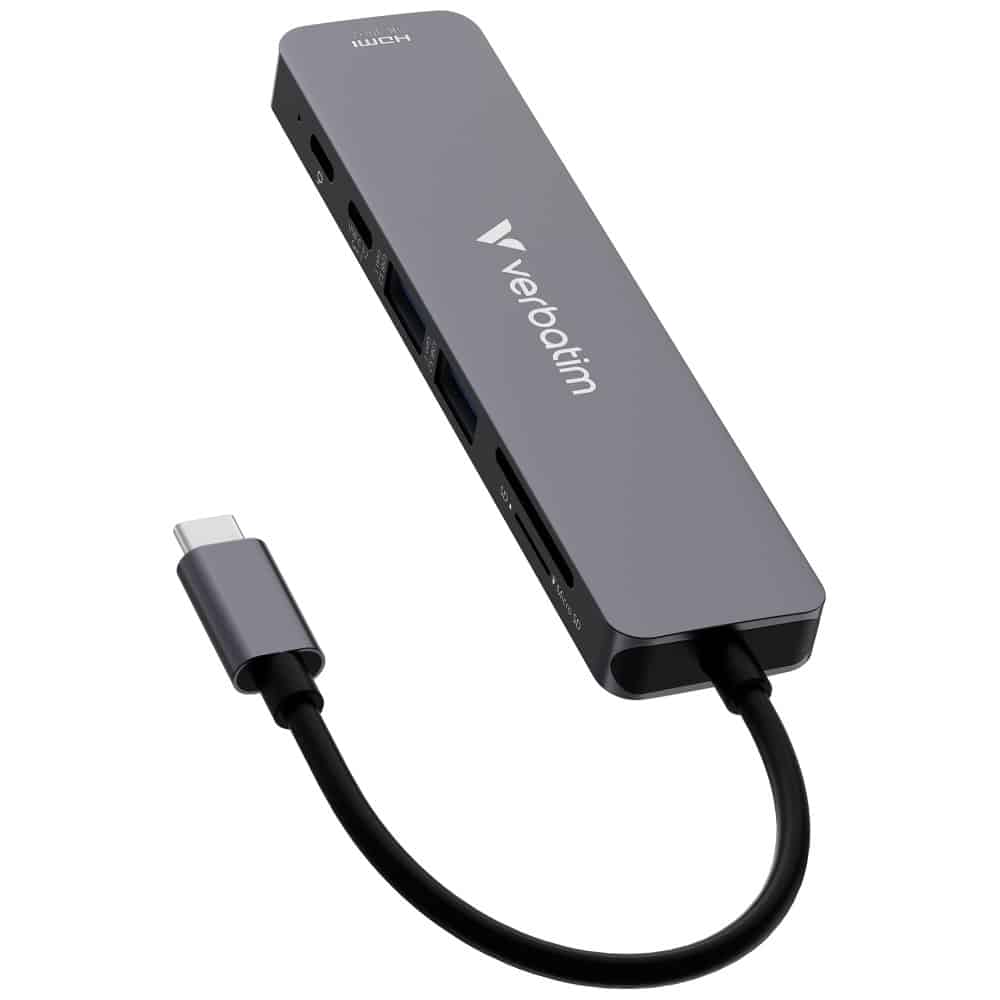 Hub Verbatim HDMI/USB-C 3.2/USB-C/2xUSB-A 3.2/SD/microSD αλουμινίου 32158 - Image 2