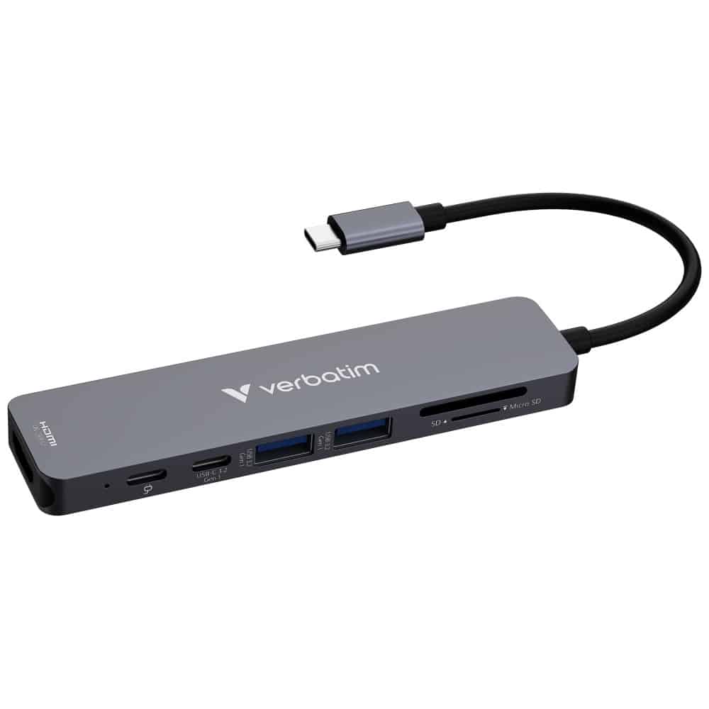 Hub Verbatim HDMI/USB-C 3.2/USB-C/2xUSB-A 3.2/SD/microSD αλουμινίου 32158 - Image 4