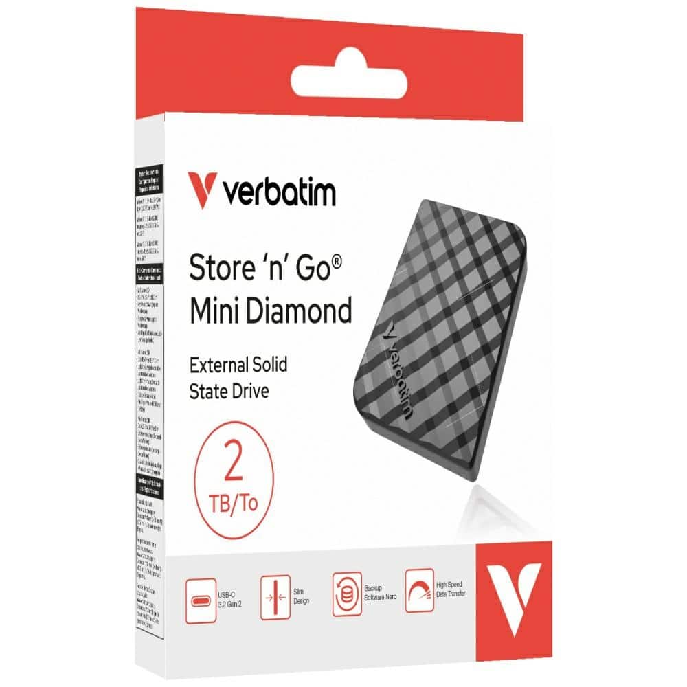 Εξωτερικός Δίσκος Verbatim Store n Go Mini Diamond USB-C SSD 2TB Μαύρο 32026 - Image 10