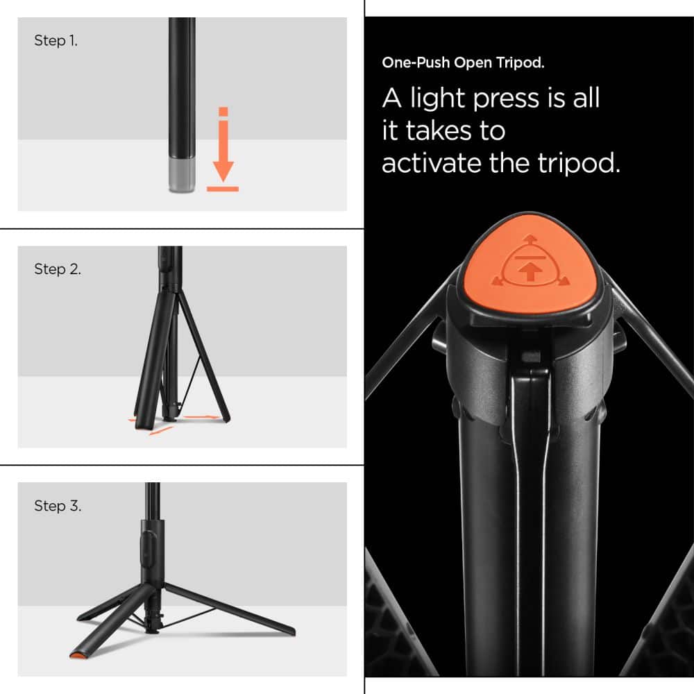 Τρίποδο Selfie Stick Με Bluetooth Spigen S541w, Μαύρο - Image 17
