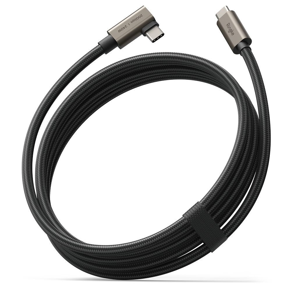 Καλώδιο Ringke USB 3.2 Gen 2x2 Type-C 90 Μοιρών Pd240w 200cm Μαύρο - Image 2