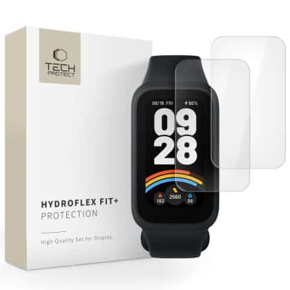Θήκη Hydroflex Fit+ Tech-Protect Για Xiaomi Smart Band 9 Active, 2 Τεμάχια, Διαφανής