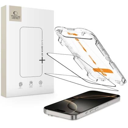 ΣΕΤ TEMPERED GLASS TECH-PROTECT QUICK+ 2 ΤΕΜΑΧΙΩΝ ΓΙΑ IPHONE 16 PRO ΜΑΥΡΟ