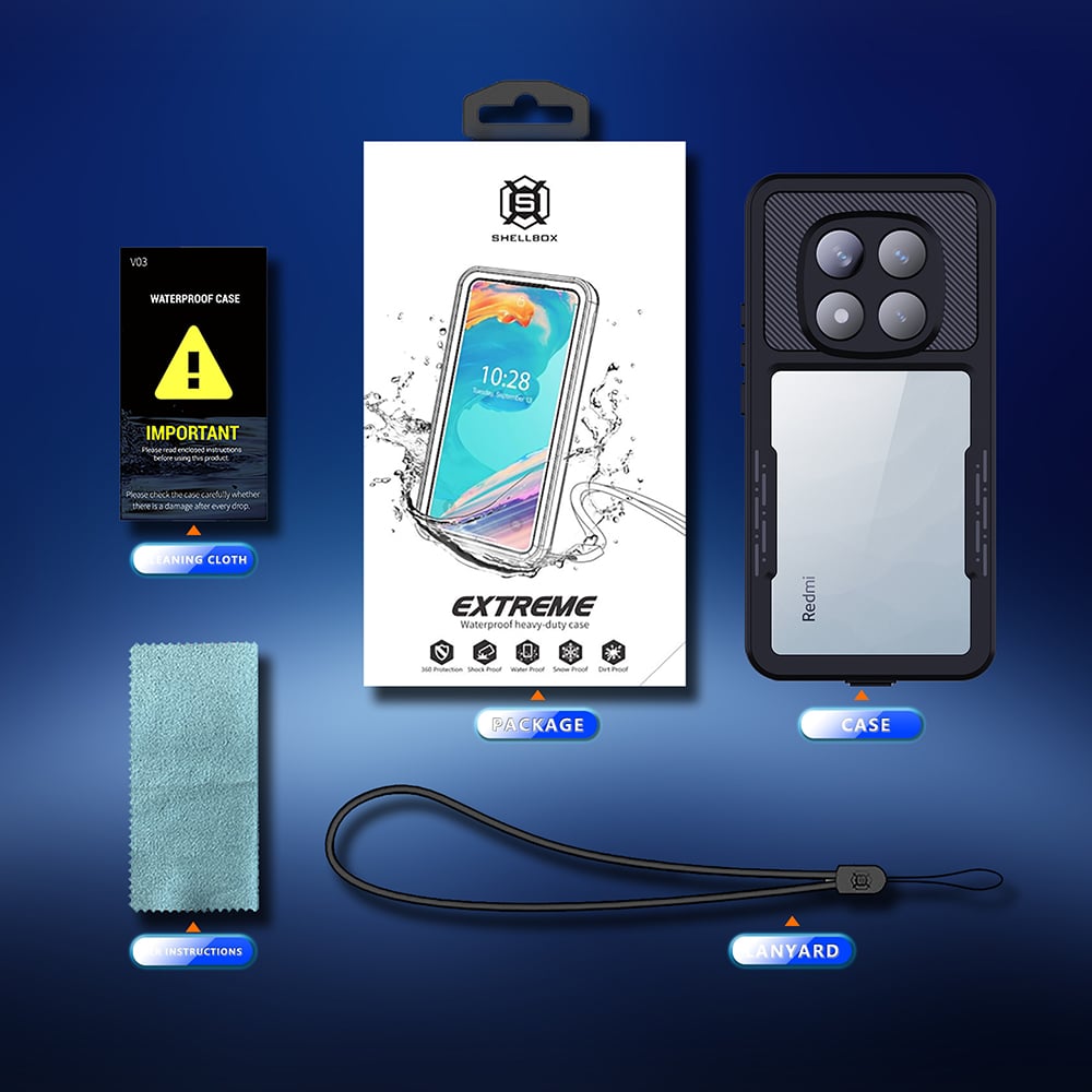 ShellBox - Αδιάβροχη θήκη IP68 - Xiaomi Redmi Note 14 Pro 5G / Poco X7 - Μαύρη - Image 7