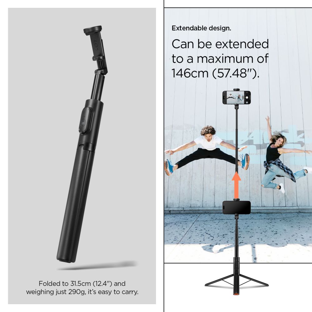 Τρίποδο Selfie Stick Με Bluetooth Spigen S541w, Μαύρο - Image 21