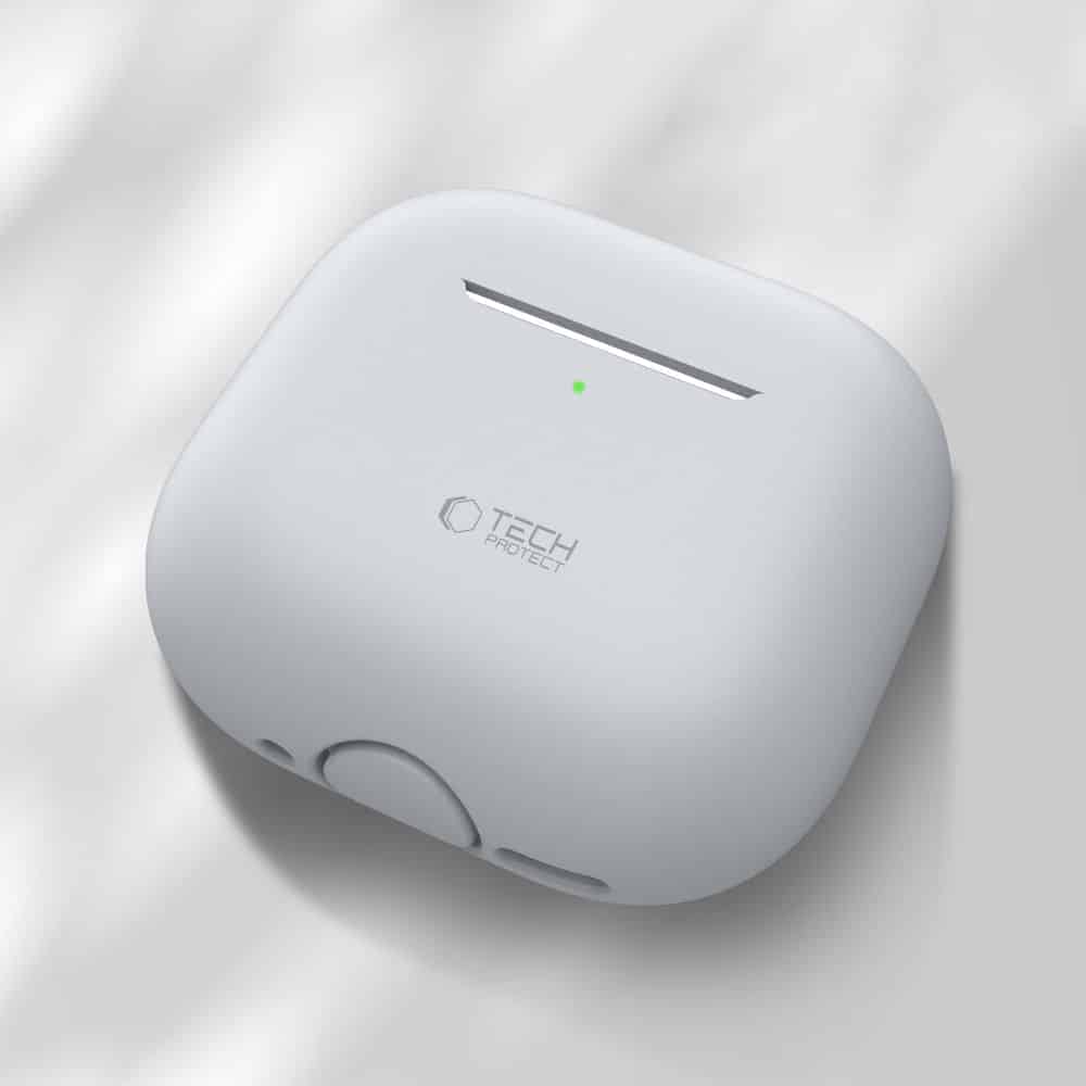 TECH-PROTECT AIRPODS ΣΙΛΙΚΟΝΗΣ APPLE 4 ΓΚΡΙ ΜΕ ΚΡΕΜΩΤΑ - Image 2