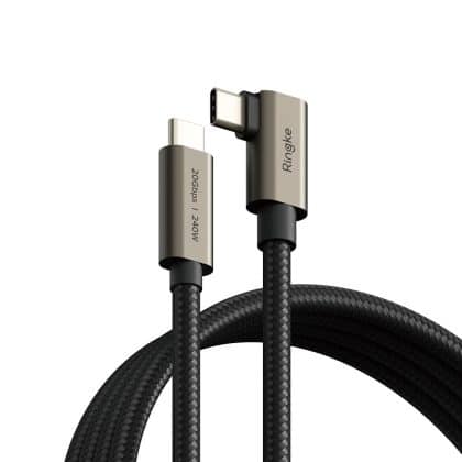 Καλώδιο Ringke USB 3.2 Gen 2x2 Type-C 90 Μοιρών Pd240w 200cm Μαύρο